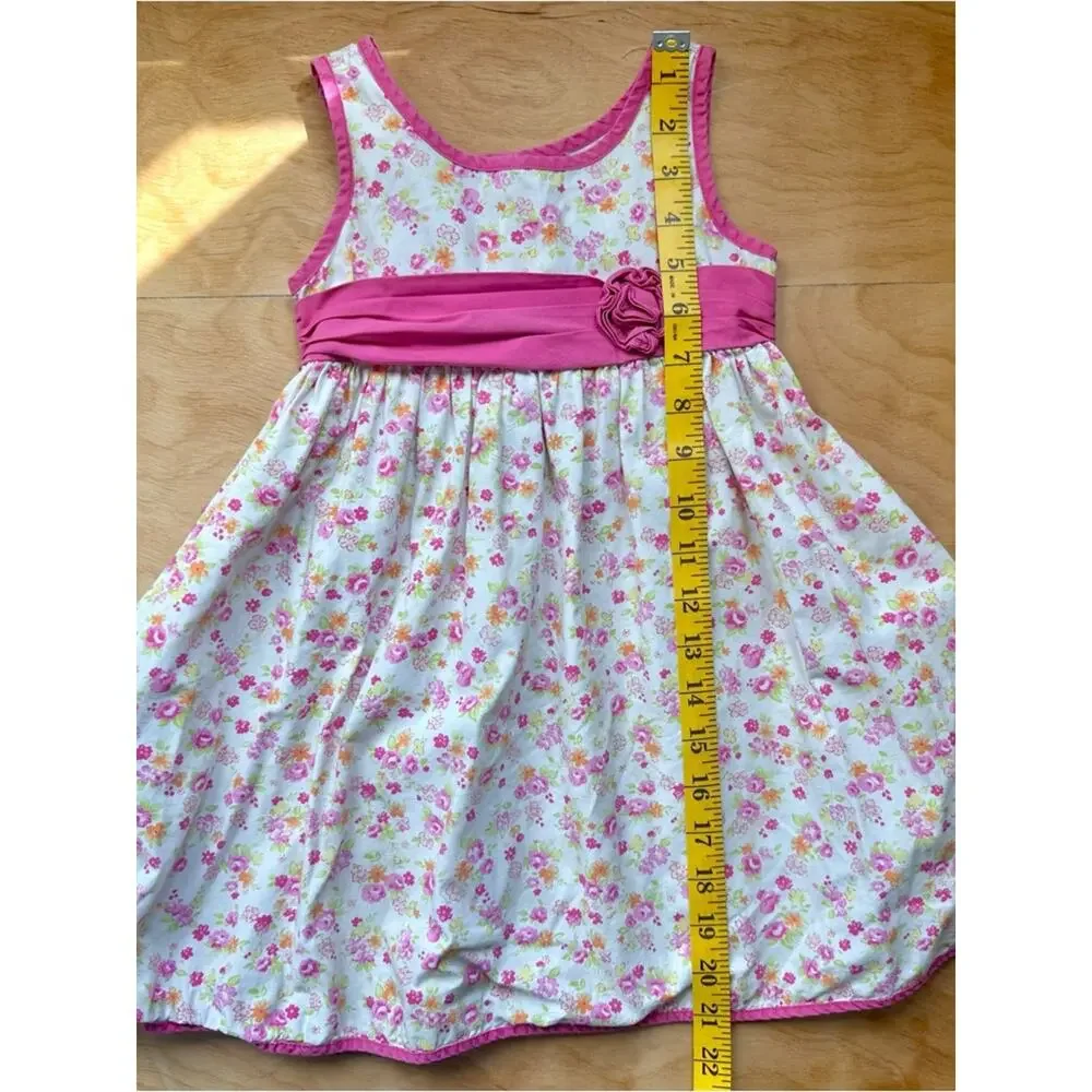 Vintage Jona Michelle Toddler Girls Floral Dress Pink White Size 4T